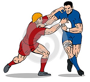 Rugby player being tackled 2