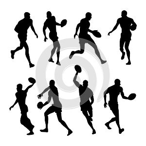 rugby player dynamic silhouettes