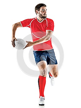 Rugby player man isolated