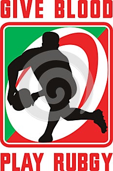 Rugby player passing ball