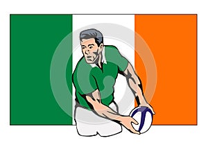Rugby player passing ball