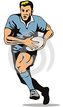 Rugby player running with ball