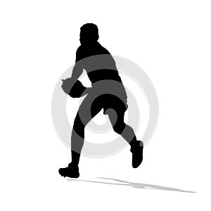 Rugby player running with ball in hands