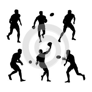 rugby player silhouettes pack