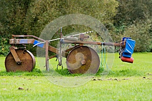 Rugby scrum machine in profile