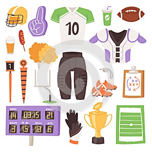 Rugby vector rugger sportswear and ball for competition on stadium illustration set of sportsman clothes in rugby league photo