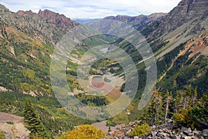 Rugged alpine landscape of the Maroon Bells and the Elk Range, Colorado, Rocky Mountains