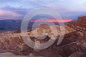 Rugged Badlands Amargosa Mountain Range Death Valley Zabriske Point