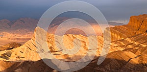 Rugged Badlands Amargosa Mountain Range Death Valley Zabriske Point