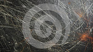 Rugged Black Surface with Intricate Scratch Patterns