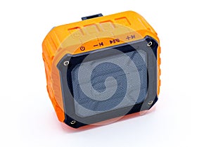 rugged Bluetooth Speaker, Wireless Portable Jobsite Speaker Plays Audio and Answers Calls Hands Free, Worksite Ready, Orange,