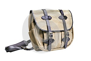 Rugged canvas bag, with clipping paths on white background.