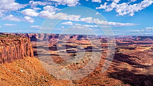 The rugged canyons viewed from the Grand View Point Overlook in Canyonlands National Park