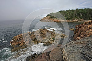 The rugged coast of Acadia National Park, Maine.