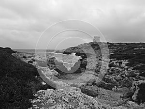 Rugged coastal landscape Menorca photo