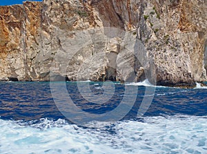 Rugged Coastline and Caves, Zakynthos Greek Island, Greece