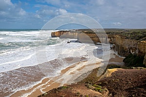 Rugged coastline on the Great Ocean Road,