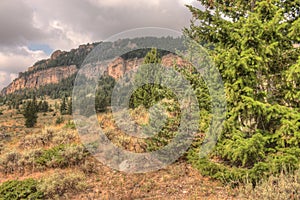 Rugged Country in Rural Wyoming during Summer