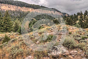 Rugged Country in Rural Wyoming during Summer