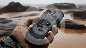 Rugged device in rain