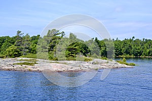 Rugged eroded landscape along the shore of Georgian Bay