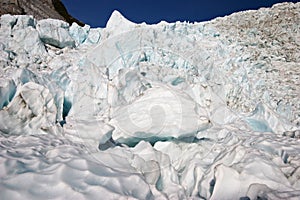 Rugged glacier ice chunks on mountain