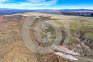 Rugged landscape in Arizona between Phoenix and Flagstaff