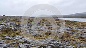 Rugged landscape of Burren in Ireland