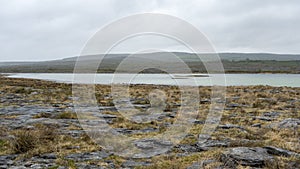 Rugged landscape of Burren in Ireland