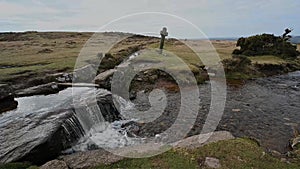 Rugged landscape of Dartmoor in winter