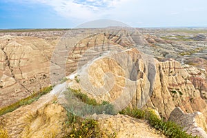 A rugged landscape found in the Badlands National Park, South Dakota.