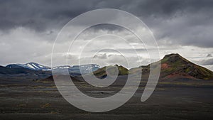 Rugged landscape in the highlands of Iceland