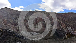 Rugged landscape of White Island, New Zealand`s most active cone volcano