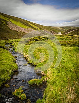 Rugged mountain landscape at Lecht Mine Scotland