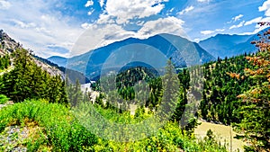 Rugged Mountains along the Fraser River and the Lytton-Lillooet Highway where Highway 12 follows the river for a very scenic drive