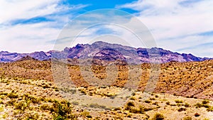 Rugged Mountains along Highway SR 165 into the El Dorado Canyon at Lake Mead Recreational are, USA