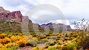 Rugged Mountains along the Salt River in central Arizona in the United States of America