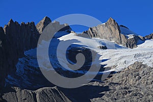 Rugged mountains and Driest Glacier