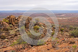 Rugged outback scenery surrounding the Living Desert State park in NSW, Australia