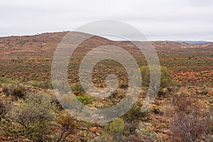 Rugged outback scenery surrounding the Living Desert State park in NSW, Australia