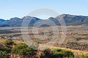 Rugged outback scenery surrounding the Wilpena Pound region of the Flinders Ranges