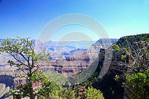 Rugged panoramic view of Grand Canyon National Park, south rim