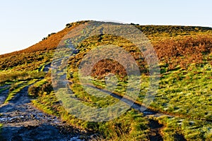 Rugged path up to the top of Higger Tor in Derbyshire photo