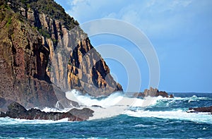Rugged, rocky coastal cliffs