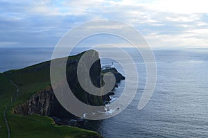 Rugged Rocky Sea Cliffs on Neist Point in Scotland