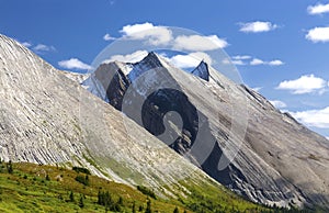 Rugged Sawback Range Rocky Mountain Peaks, Banff National Park, Canada