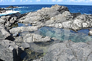 Rugged Seascape with a Shallow Natural Pool