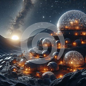 A rugged settlement built by the first wave of explorers charact photo