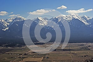 Rugged snowy mountains in Western Montana USA