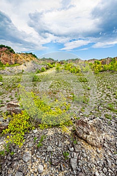 Rugged terrain through mountain cliffs photo